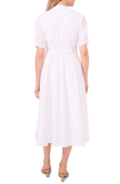 Shop Halogenr Halogen(r) Cotton Poplin Button-up Midi Dress In Bright White