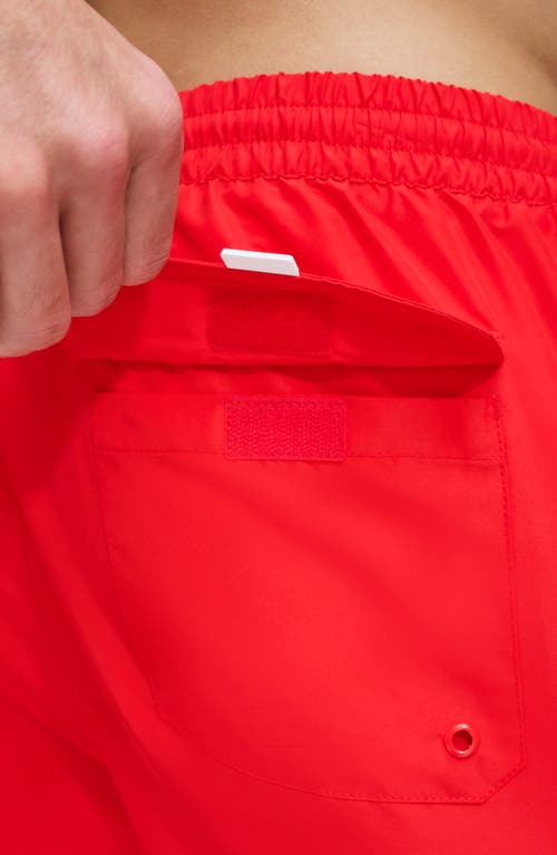Dkny Core Volley Swim Trunks In Red