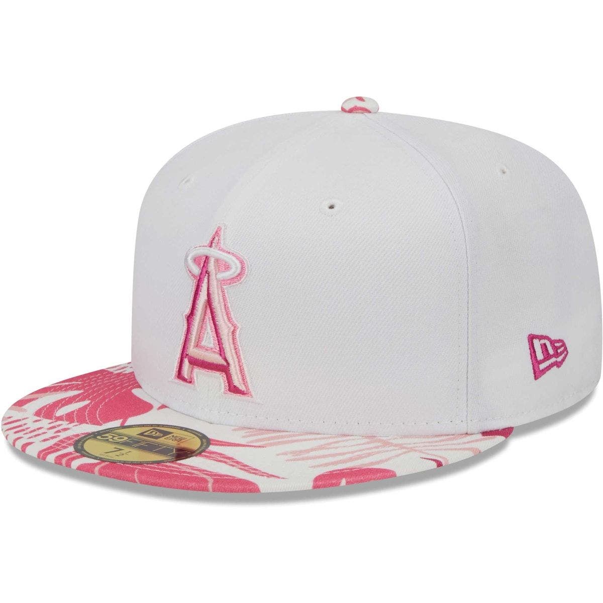 New Era Men's New Era White/Pink Los Angeles Angels Flamingo 59FIFTY