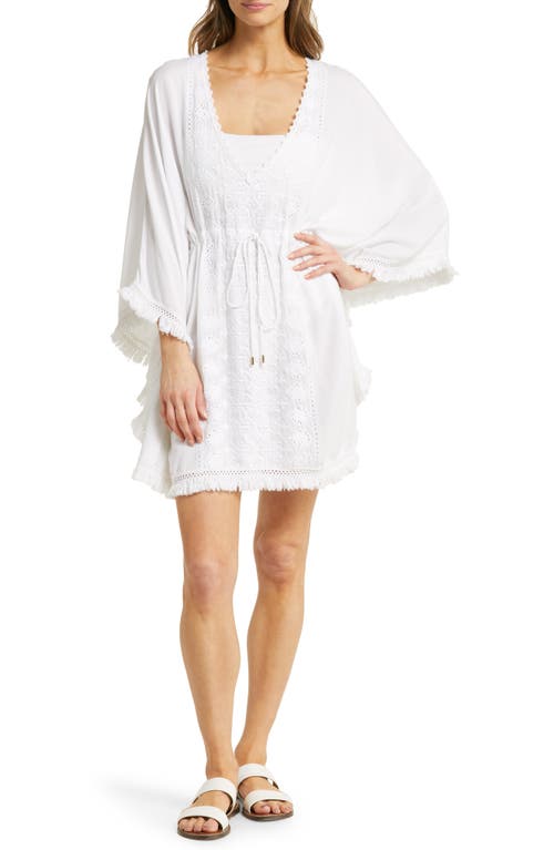 Melissa Odabash Isabelle Embroidered Cover-Up Dress in White/White at Nordstrom