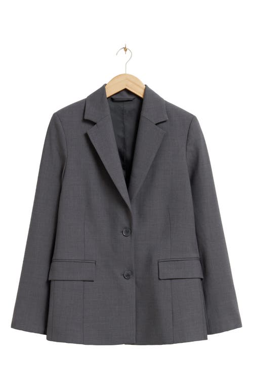 & Other Stories Single Breasted Blazer Grey Melange at Nordstrom,