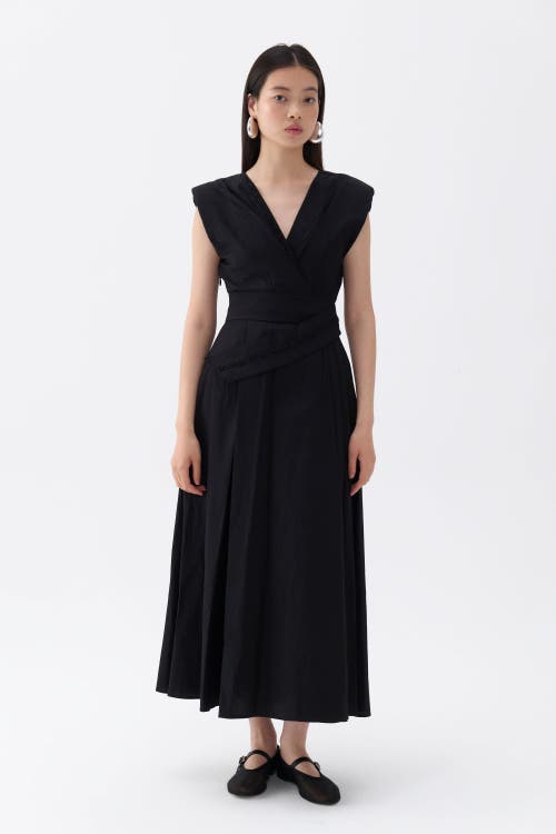 Shop Nocturne Stone Embroidered Dress In Black