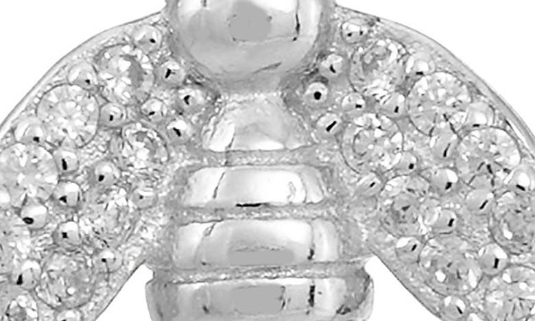 Shop Savvy Cie Jewels Cz Bee Stud Earrings In White Gold