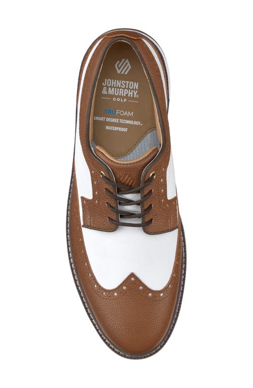 Johnston & Murphy Men's Waterproof Upton Gl3 Luxe Hybrid Shoes In Tan/white Wp Scotch Grain