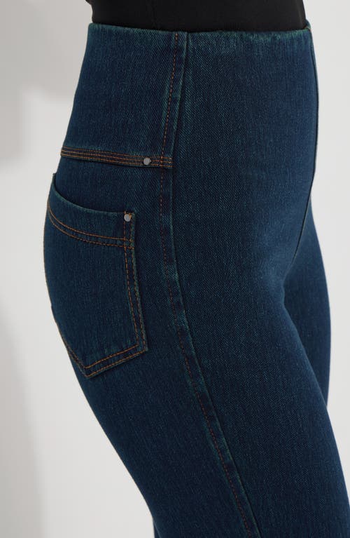 Lyssé High Rise Ankle Baby Bootcut Jeans In Mid Wash In Indigo