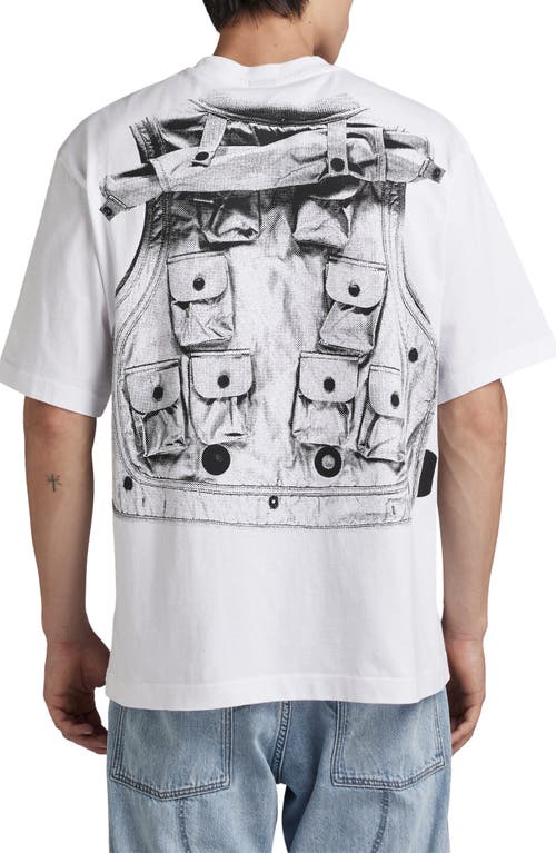 Shop G-star Archive Vest Boxy Organic Cotton Graphic T-shirt In White