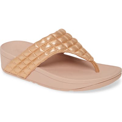Fitflop Lulu Padded Shimmy Suede Flip Flop, Metallic