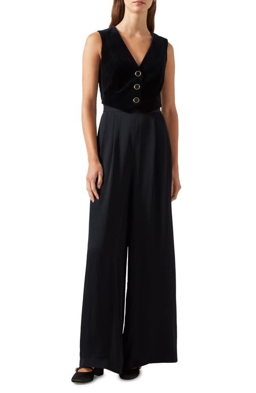 Shop Lk Bennett Carine Mixed Media Jumpsuit In Black