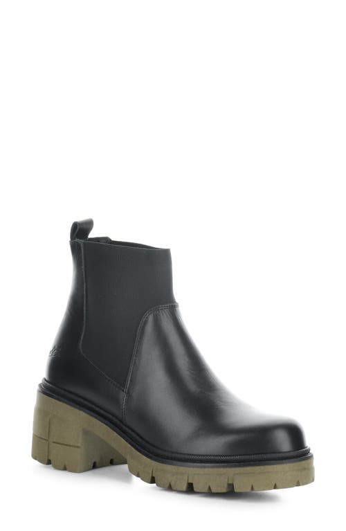 Shop Bos. & Co. Bianc Lug Sole Chelsea Boot In Black/khaki Feel/elastic