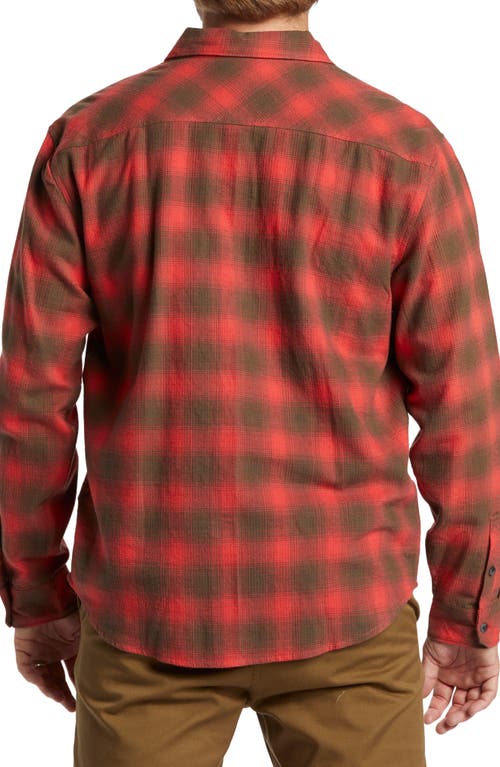 Shop Billabong Coastline Plaid Cotton Flannel Button-up Shirt In Red