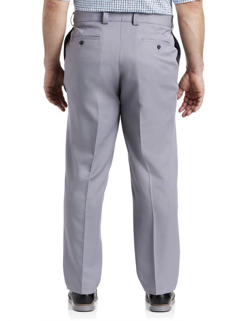 Shop Oak Hill By Dxl Microfiber Waist-relaxer Pants In Light Grey