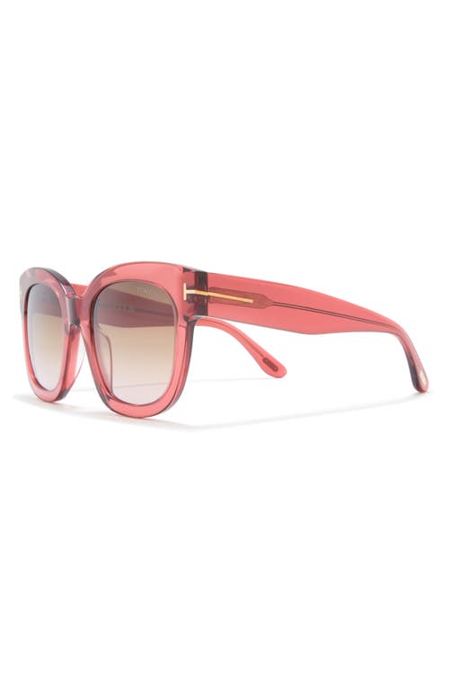 Shop Tom Ford 52mm Square Sunglasses In Pink/other/gradient Brown