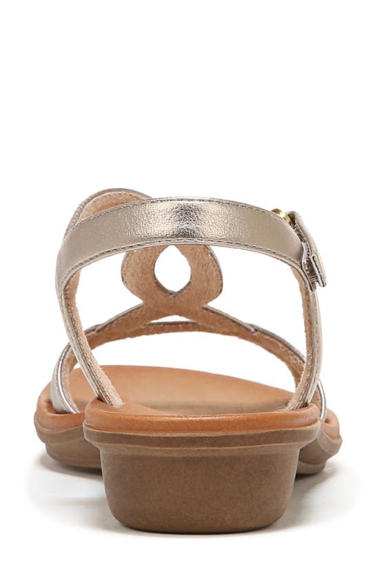 Natural Soul Solo Ankle Strap Sandal In Warm Silver Synthetic