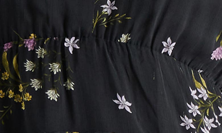 Shop Steve Madden Sol Floral Print Long Sleeve High-low Dress In Black