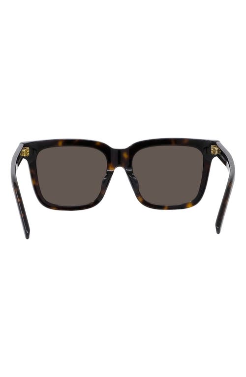 Givenchy Gv Day 53mm Rectangular Sunglasses In Dark Havana/brown
