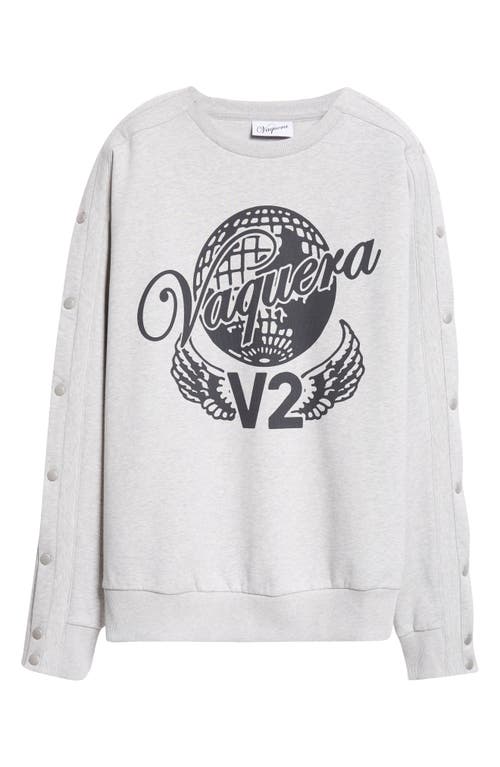 Shop Vaquera Snap Sleeve Graphic Sweatshirt In Grey