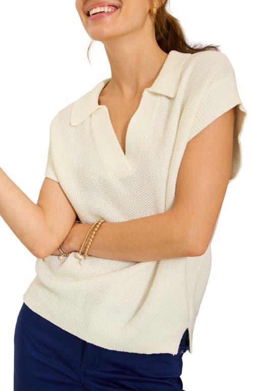 Shop Tommy Bahama Pebble Stitch Short Sleeve Sweater In Coconut