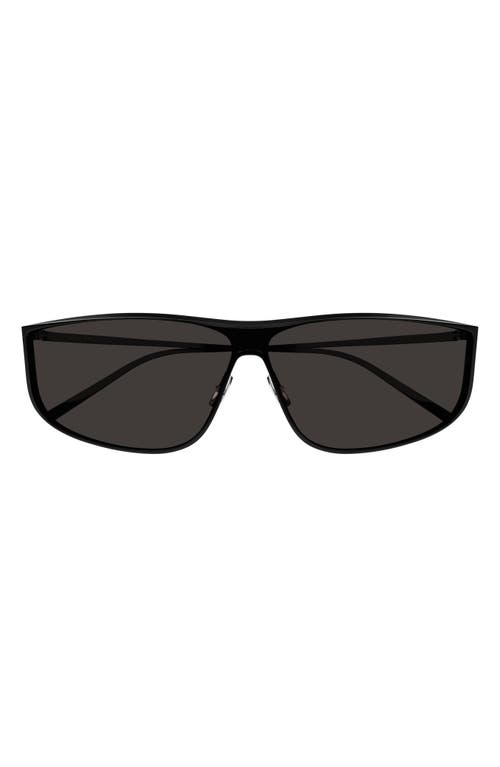 Saint Laurent Luna 99mm Shield Sunglasses in Black at Nordstrom