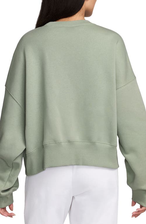 Shop Nike Phoenix Oversize Logo Fleece Sweatshirt In Jade Horizon/lt Orewood Brown