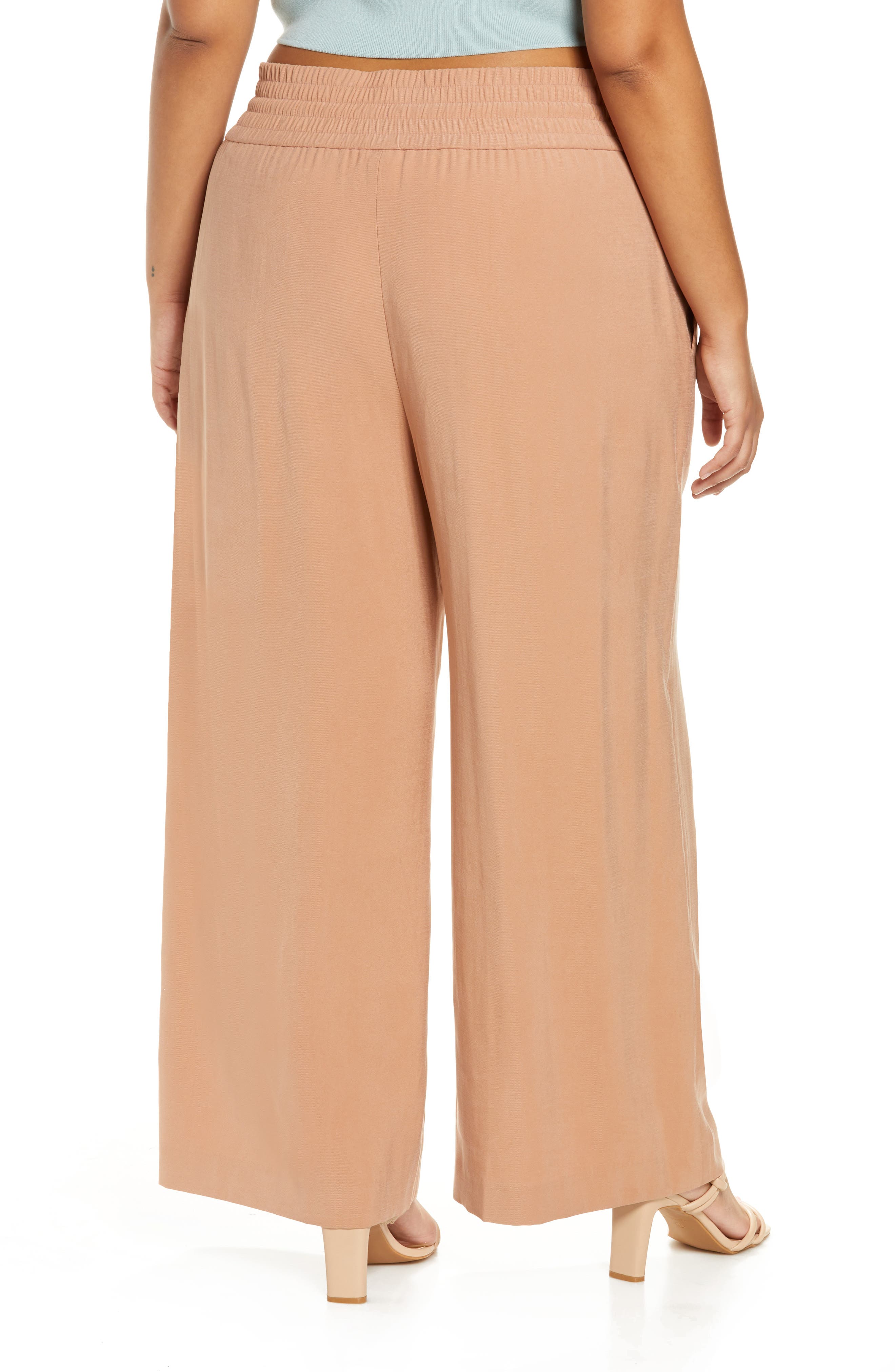 Open Edit Tie Waist Wide Leg Pants 