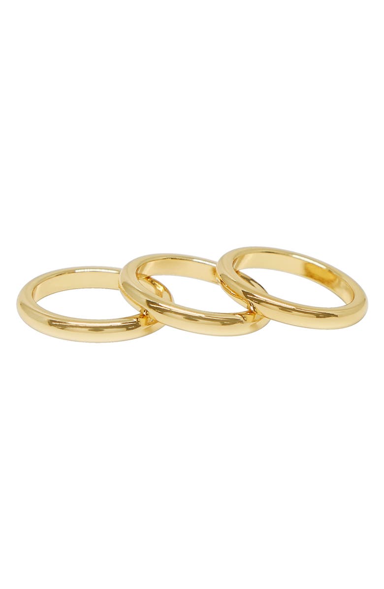 ETTIKA Set of 3 Band Rings, Main, color, Gold