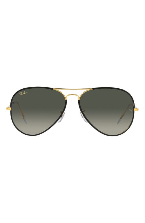 Ray Ban Ray-ban Aviator Full Color 58mm Sunglasses In Black/gold/grey Gradient