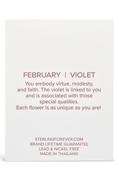 Sterling Forever Birth Flower Pendant Necklace In Gold/february