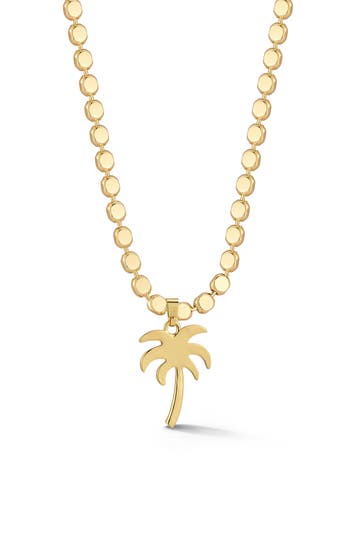 Chloe & Madison Chloe And Madison Palm Tree Pendant Necklace In Gold