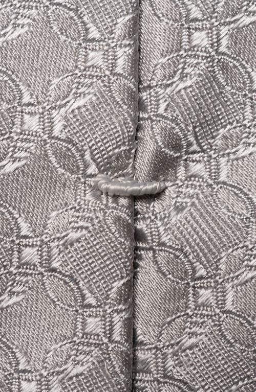 Shop Eton Solid Jacquard Silk Tie In Lt/pastel Gray