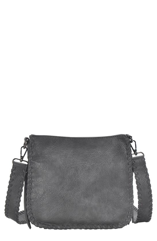 Click to view more detailed imagery on our partner's website Antik Kraft Whipstitch Faux Leather Crossbody Bag In Grey