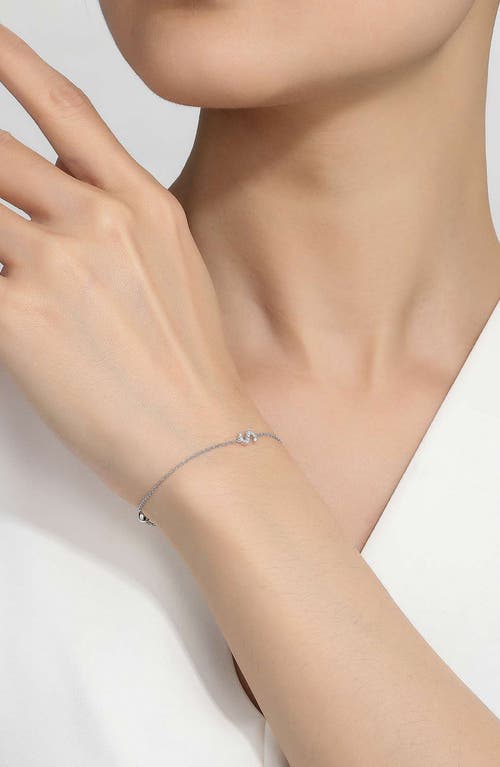 Lafonn Simulated Diamond Pavé Initial Bracelet In Silver/white S