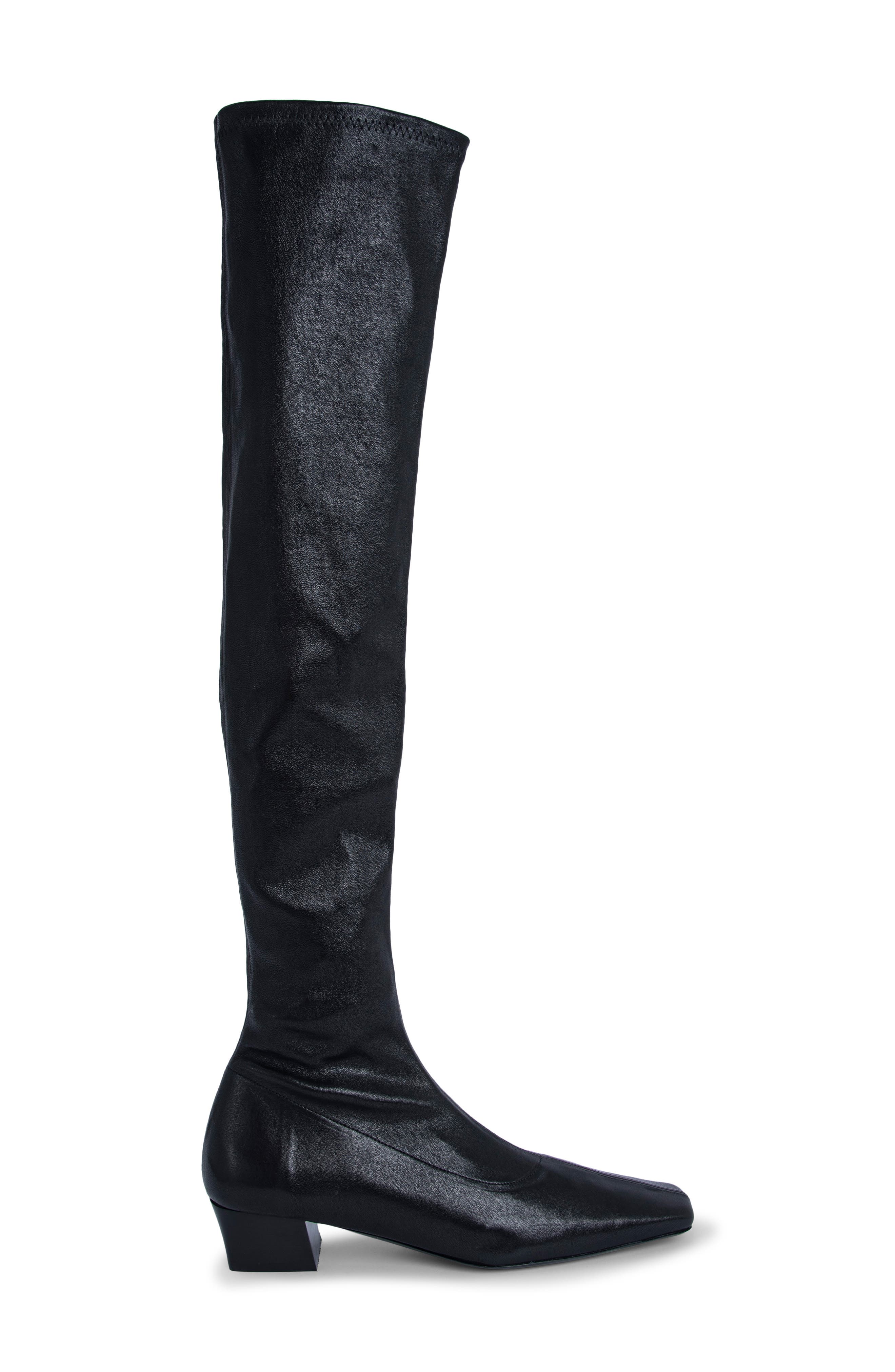 By Far Collette Block Heel Tall Boot in Black at Nordstrom, Size 10Us
