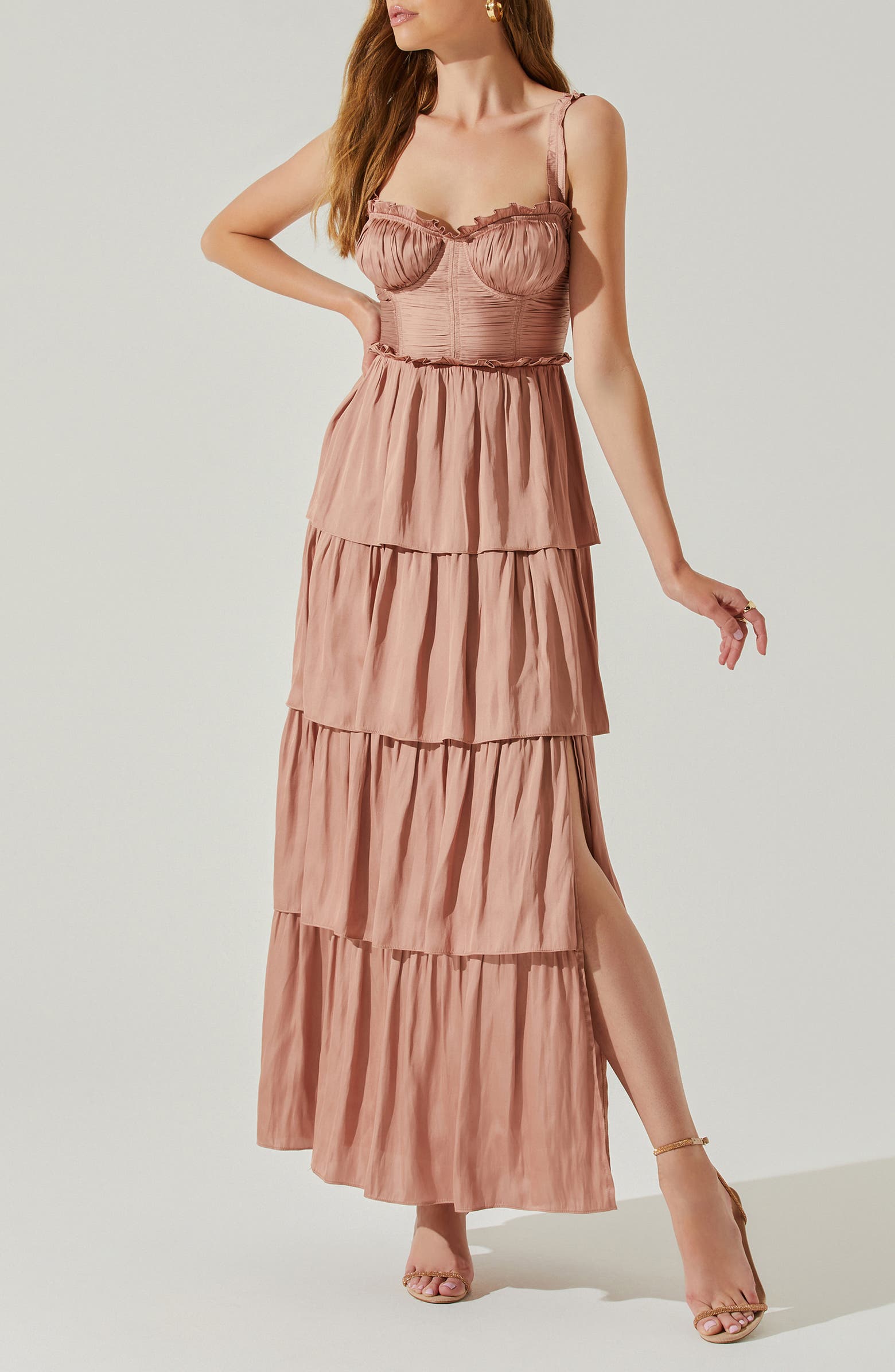 ASTR the Label Tempany Tiered Corset Maxi Dress | Nordstromrack