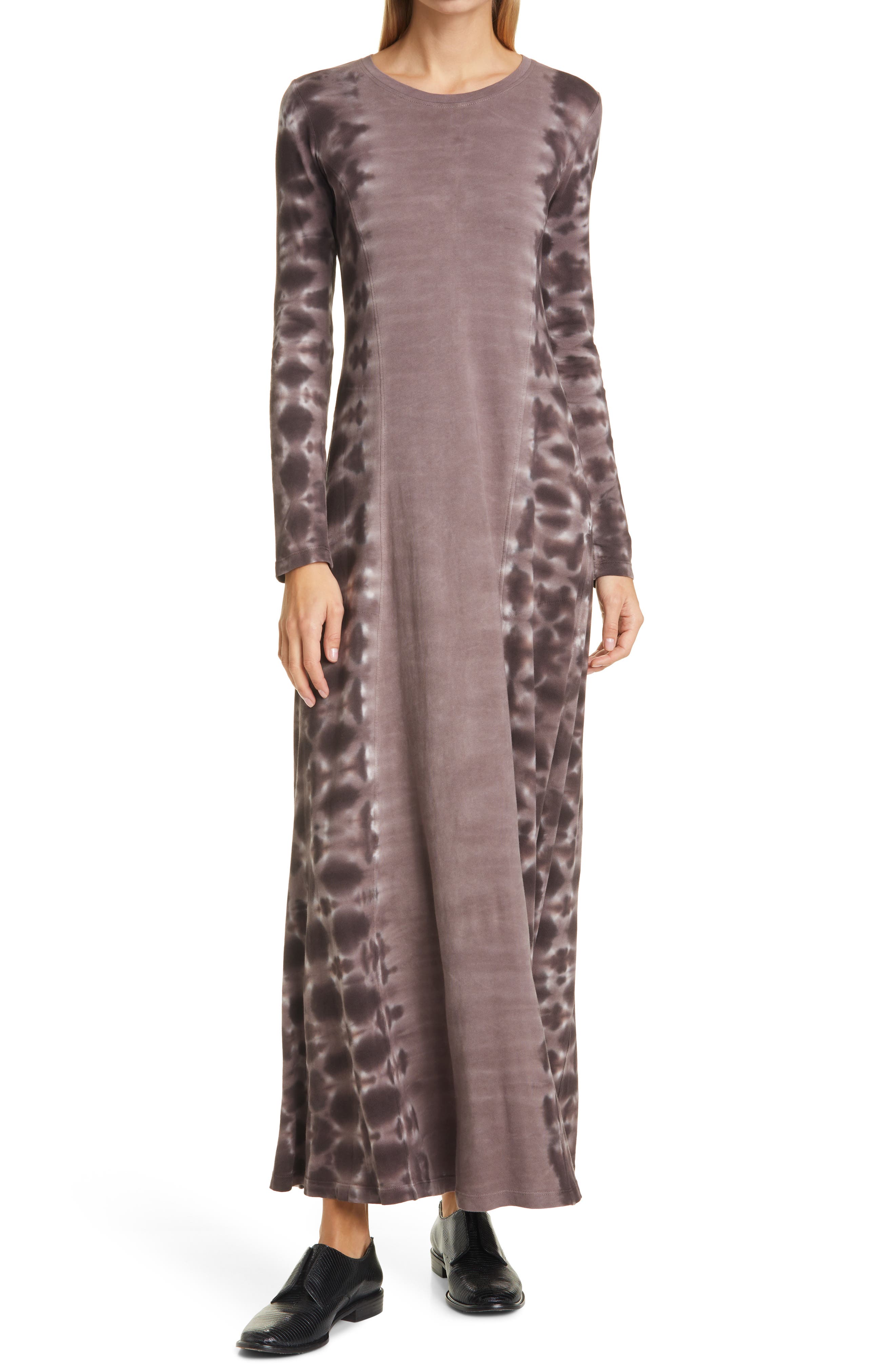 tie dye maxi dress long sleeve