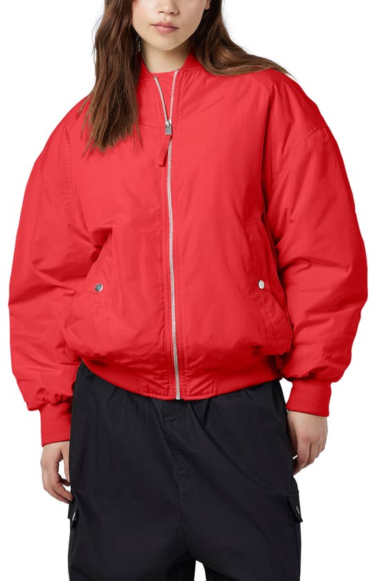 Shop Noisy May Melisa Bomber Jacket In Flame Scarlet