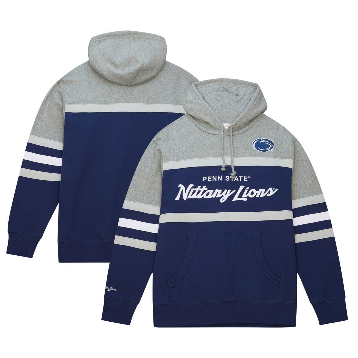 Men's Mitchell & Ness Navy Chicago Bears Big Face 5.0 Pullover Hoodie