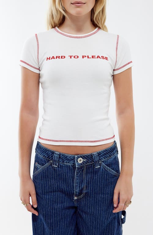 Shop Bdg Urban Outfitters Hard To Please Graphic Baby Tee In White