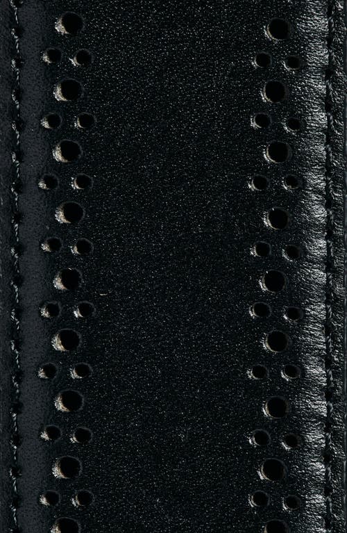 Shop Johnston & Murphy Perforated Leather Belt In Black