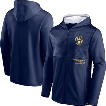Youth Navy Milwaukee Brewers Primary Team Logo Pullover Hoodie