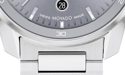 Movado Men's Swiss Bold Verso Stainless Steel Bracelet Watch 42mm In Grey
