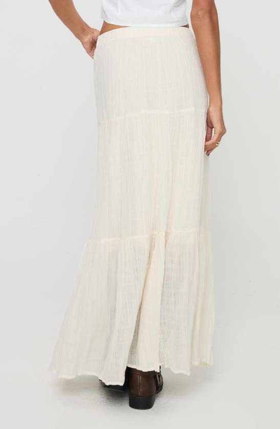 Princess Polly Gilchrist Low Rise Tiered Maxi Skirt In Ivory Low Impact