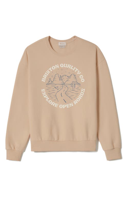 Brixton Open Road Cotton Graphic Sweatshirt In Rose Dust