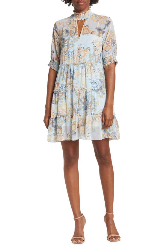 Love By Design Marion Smock Neck Babydoll Dress In Paisley Daydream