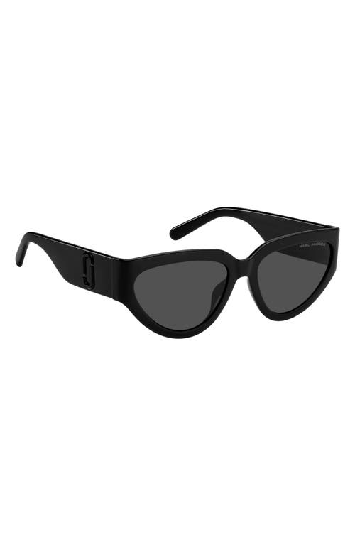Shop Marc Jacobs 57mm Cat Eye Sunglasses In Black/grey