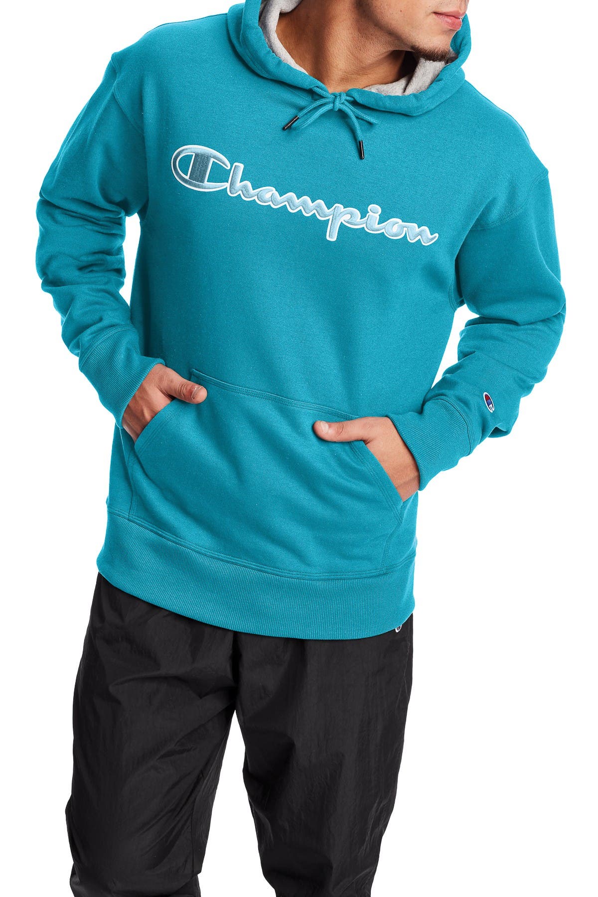 rockin teal champion hoodie