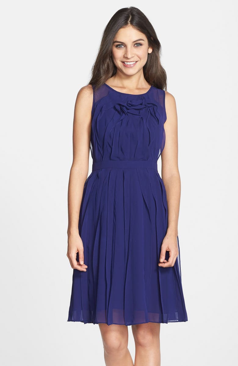 Adrianna Papell Paneled Chiffon Fit & Flare Dress | Nordstrom