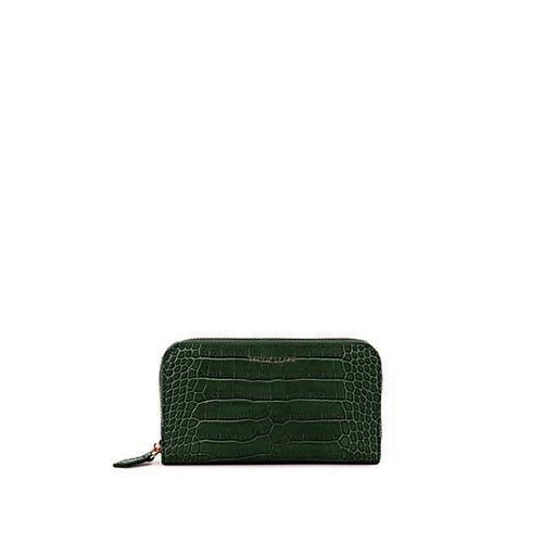 Teddy Blake Zipwallet Croco In Green