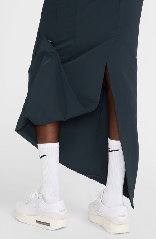 Nike X Jacquemus Maxi Skirt In Dark Obsidian/white