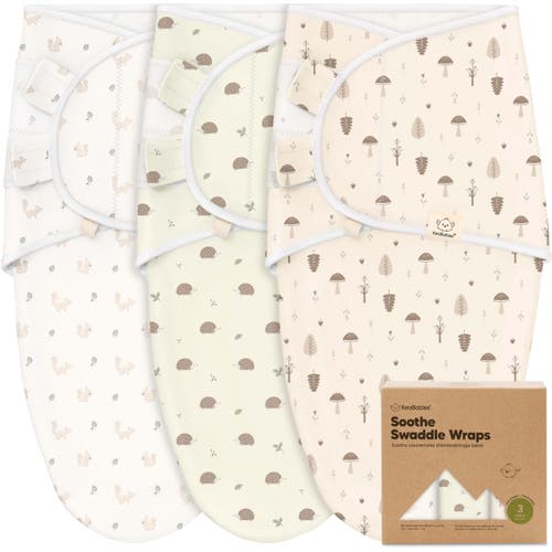 Shop Keababies 3-pack Soothe Swaddle Wraps In Nibbles/bruce