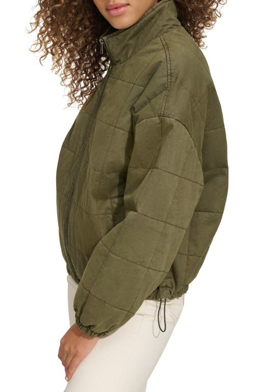 Shop Levi's Box Quilted Water Resistant Cotton Jacket In Olive